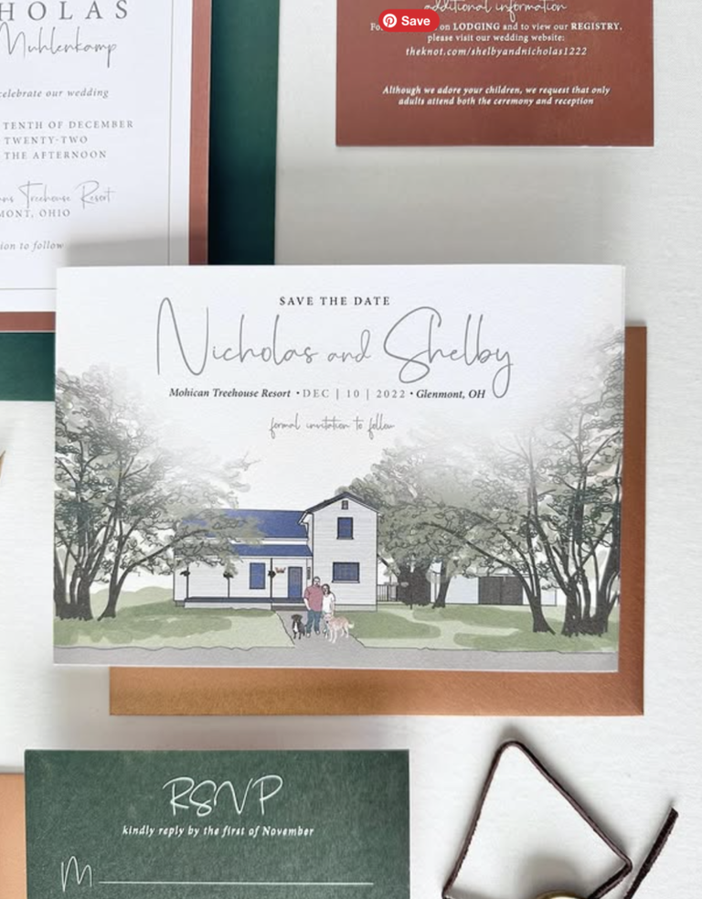 Shelby and Nicholas Ohio Wedding Invitations