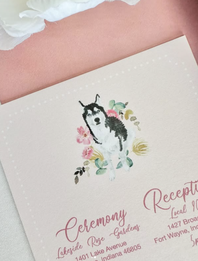 Wedding Invitations with a Dog