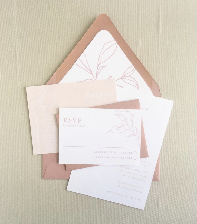 Dusty Rose Wedding Invitations